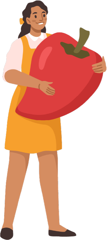 Gráfico mujer con pimiento