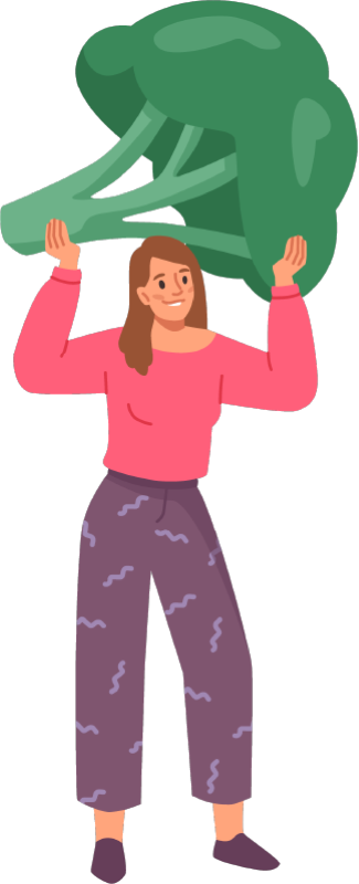 Gráfico mujer con brócoli
