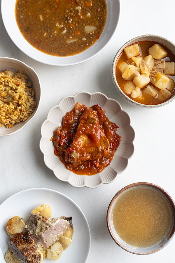 Menús disponibles tradicionales